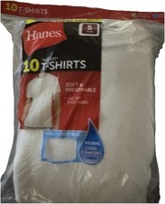 Hanes 10 Pack Tagless White T-shirts Size Small 34-36" Brand New