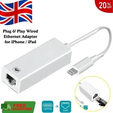 For iPhone iPad to RJ45 Ethernet LAN Wired Network Adapter Cable Plug Play UK