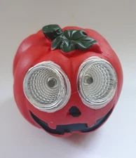 NEW Orange Jack O Lantern Halloween Solar Cement LED Light