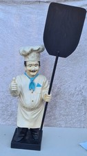 Aufsteller Reklame Deko Figur Koch mit Pizzas...