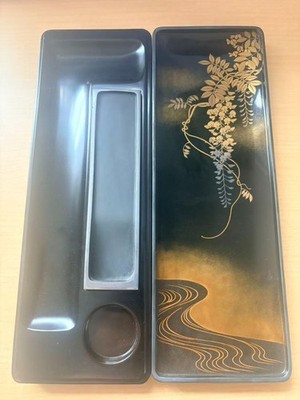 Japanese writing box [Antique] ''Sowako Lacquer Box'' Wooden Inkstone Calligraphy 