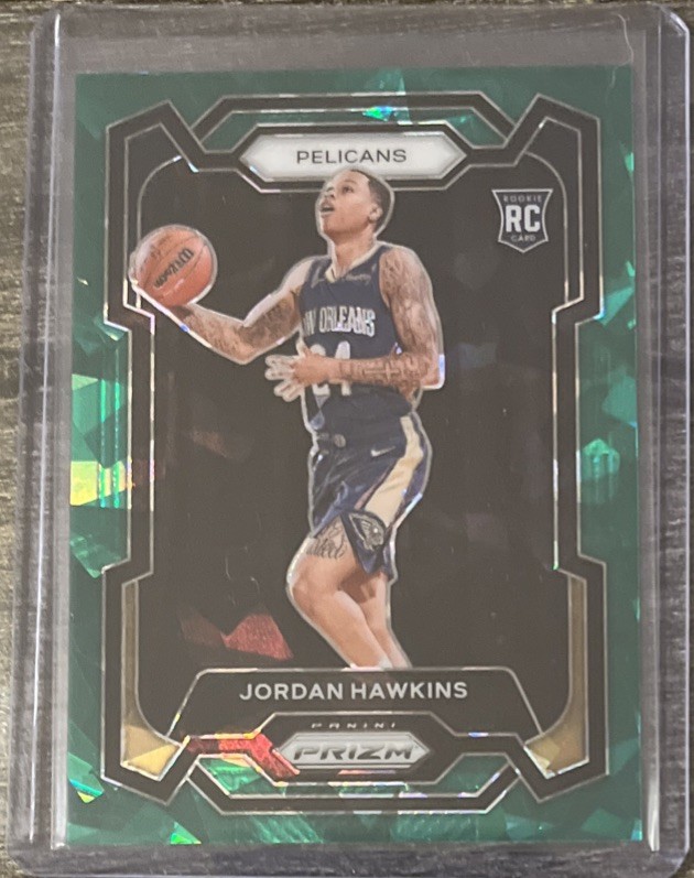 2023-24 Panini Prizm Prizms Green Ice #130 Jordan Hawkins (RC)