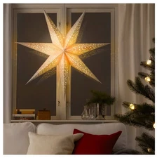 New Ikea STRALA Star Light Pendant Table Lamp Shade, Lace White LARGE 35"