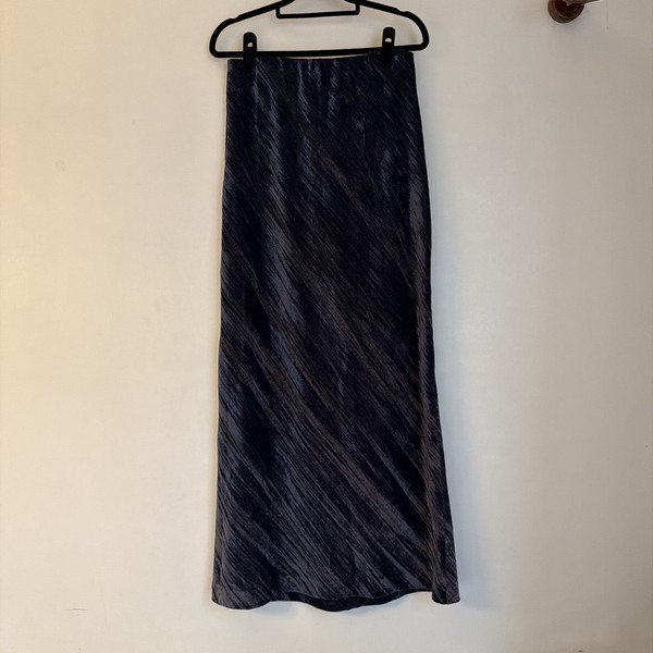 Shona Joy 8 Velour Shimmer Maxi Skirt Midnight Blue Lux