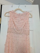 NWT Mac Duggal Floral Applique Sleeveless Midi Dress Size 2 *Rare Pink