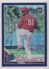 2019 Panini Donruss Optic Blue Pandora Prizm 91/99 Enyel de los Santos #66 ib6