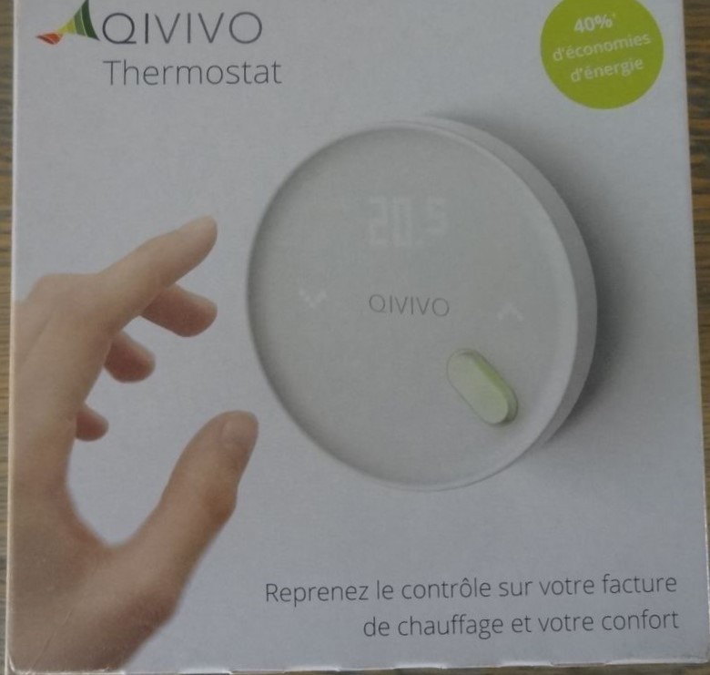 Thermostat connecté numérique sans fil Qivivo avec régulation intelligente d'ambiance