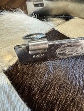 Vintage Engraved Riding Cowboy Spurs Stamped RODEO Leather Strap Western