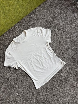 Shein Athletic Fitted T-shirt White M Short Sleeve Crew Stretchy Basic Baby Tee