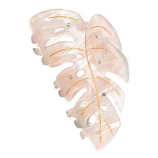 Sophisticated Leaf Hair Clip Imitation Acetate Rhinestones Embellished Barrettes