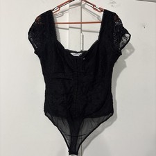 ASTR The Label Bodysuit Women's Size Large Black Shortsleeve Bodysuit NWT