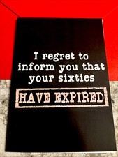 70th Birthday 70 Years Funny Sixties Expired 4.6x6.6&rdquo; Blank Inside Greeting Card