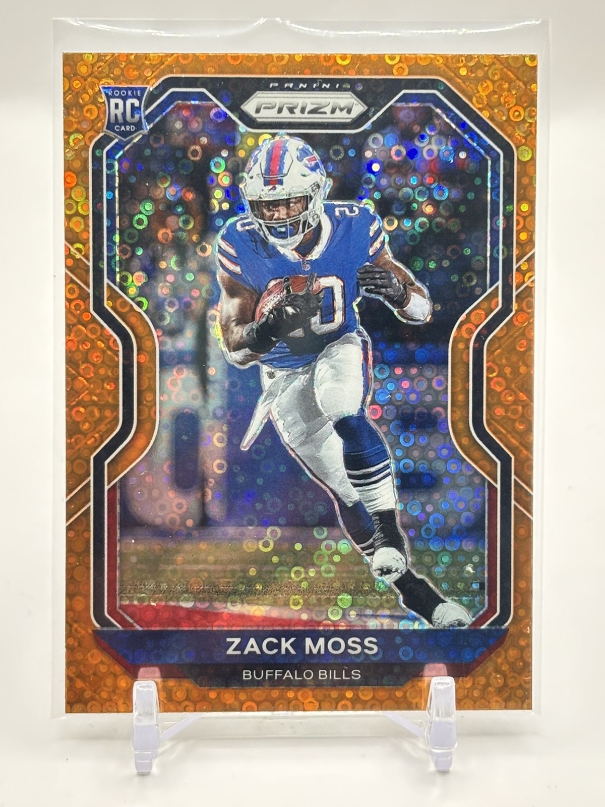 2020 Panini Prizm Zack Moss #311 Orange Disco RC Bills