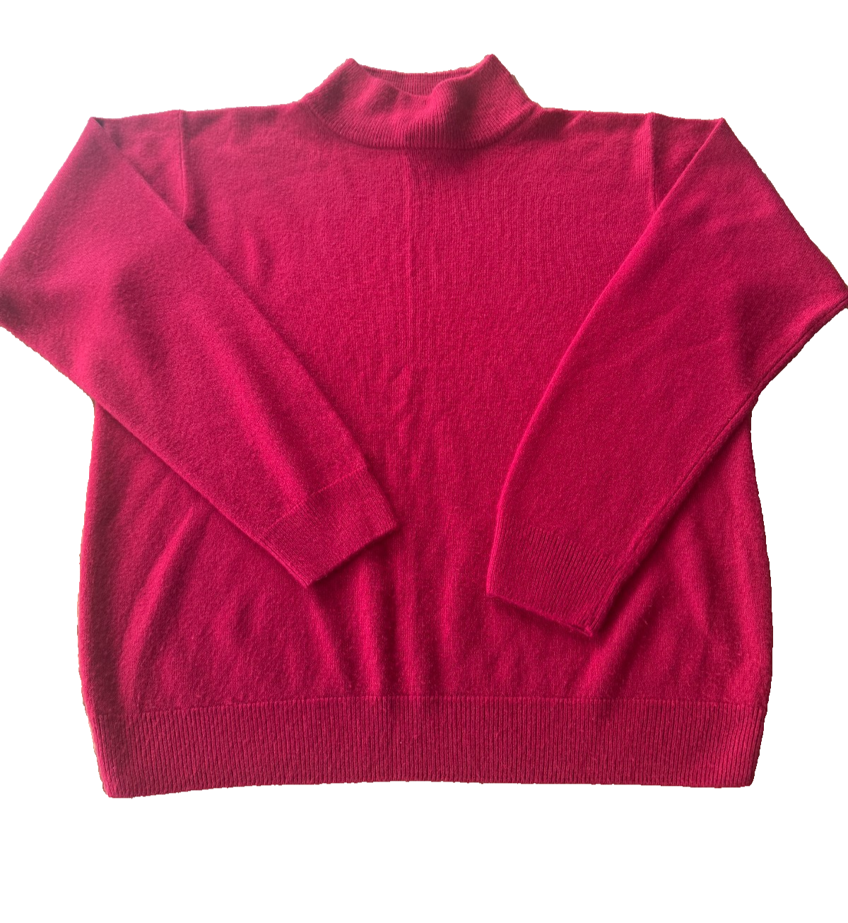 Vtg Women's Sz Med Red Dressbarn Mock Neck Sweater Holiday Christmas Classic