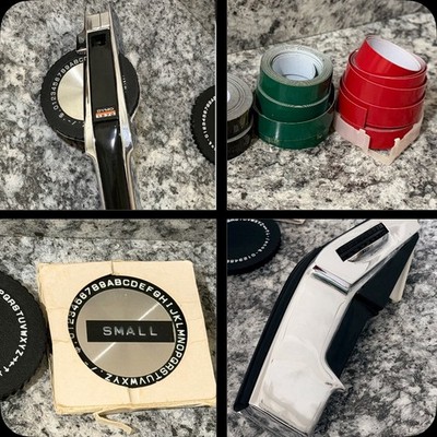 Vintage DYMO 1570 Chrome Label Maker With Extras/ Label Lot With Wheels