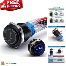 Compact 5A Momentary Push Button Switch with LED for Car Electrical Enhancements