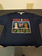 Indiana Fever Homage MED Caitlin Clark & Aliyah Boston Navy WNBA Jam T Shirt NWT