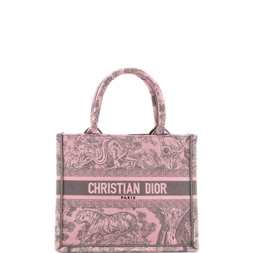 Christian Dior Book Tote Embroidered Canvas Small