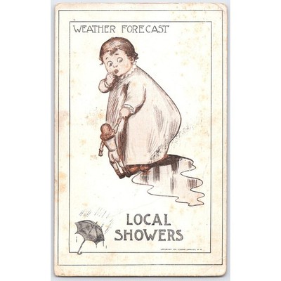Postcard Weather Forecast Local Showers Child Humor