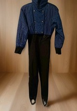 Vintage NILS Skiwear Women's Blue/Purple One Piece Snowsuit Ski Suit Size 8