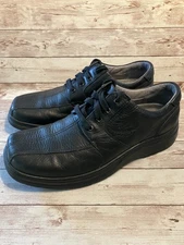 Clarks Mens Size 9 Black Leather Oxfords Lace Square Toe Dress Shoes EUC