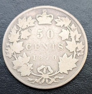 1870 Canada Silver 50 Cents. No LCW .