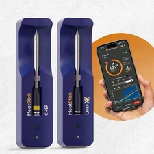 MeatStick Chef Duo Bundle [2-Probe/650ft Range] | Quad Sensors Smart Wireless...