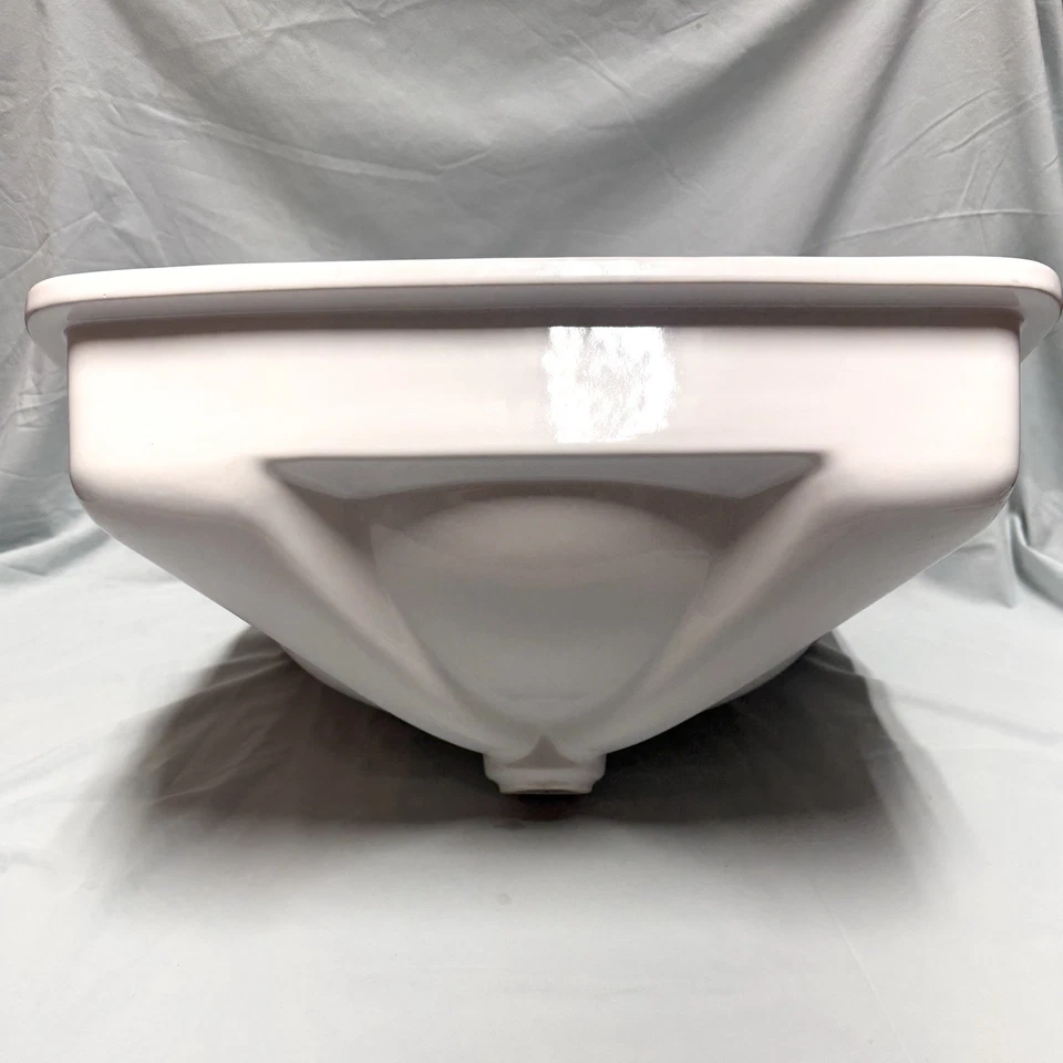 Fregadero de pared de baño de porcelana blanca grúa MCM Art Deco 1964 de colección Foto 2 de 4