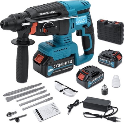 Akku-Bohrhammer, 21 V, 4000 mAh, 2 Akkus