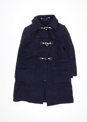 Lady Barry Mädchen blau Wolle Dufflecoat 9-10 Jahre lang Kapuze klassischer Stil