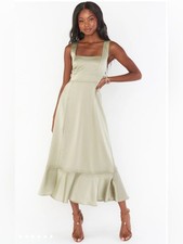 SHOW ME YOUR MUMU Claire Bridesmaid Midi Dress In Moss Green Small