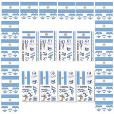24 Sheets Argentina Flag Temporary Tattoos World Cup 2026 Face Tattoo Transfer