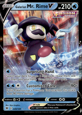 Pokemon TCG Galarian Mr. Rime V SWSH10: Astral Radiance 049/189 5ban Graphics