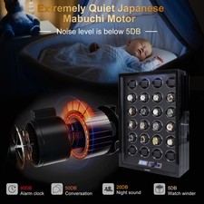 Automatic 24 Watch Winder Lcd Touch Led Display Box Case Storage Remote Control
