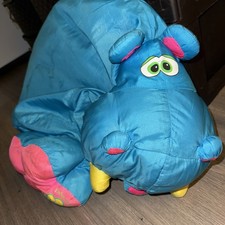 Fisher Price Big Things Nylon Blue Hippo Plush Vintage 1994 Puffalump Toy 90s