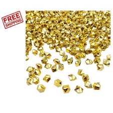 Luxury Golden Acrylic Fake Ice Cubes   650 Pcs for Stunning Event Decorations