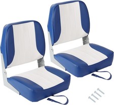 2 Pack Low Back Folding Boat Seats Thick Elastic Cushio Boat Chair Fishing Chair