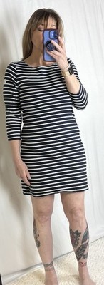 Joules Women's Dress Navy Blue and White Stripe 3/4 Sleeve Size 8