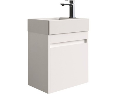 basano Badmöbel-Set Avellino BxHxT 45 x 54 x 28 cm Frontfarbe weiß matt mit Wasc
