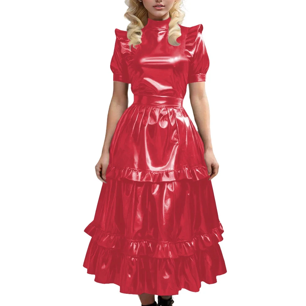 open lace back dress Satin evening dress with cape sleeves main image 0