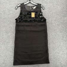 Molly Bracken Dress Womens S Black Sequins Sleeveless Cocktail Evening Ladies