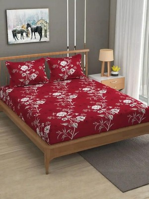 Elastic Fitted Double Bed Bedsheet with 2 Pillow Covers code 22
