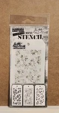 Tim Holtz Mini Stencil Set 54 THMST054 - Poinsettia's, Pine Boughs, and Holly