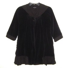 Tricot COMME des GARCONS Womens Med Black Goth Velvet Velour Zip Up Jacket Coat