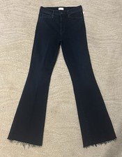 MOTHER woman's dark navy wash The weekender fray denim jeans, SZ 27, BNWT 