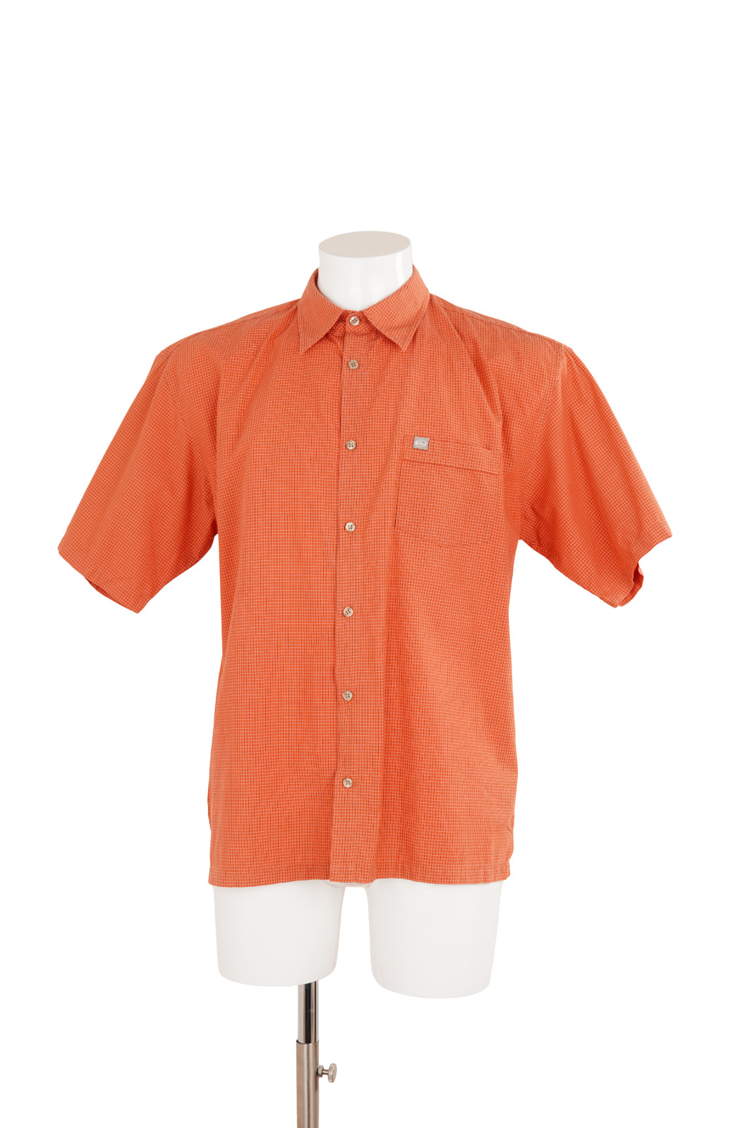 Vintage 90s Quiksilver Camicia Uomo Cotone 100% Quadri Arancione M/L