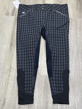 Piper By Smartpak Blue & Black Check Horse Riding Jodhpurs Breeches 36 (UK 18)