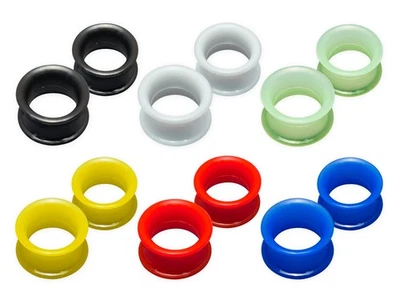 1 Paar Flesh Tunnel Silikon Ohr Plugs Piercing 4-30 mm extra weich und flexibel - Bild 1 von 4