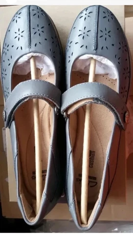 Scarpe Clarks Everlay Bai da donna in pelle blu grigio taglia UK 6 D EU 39 5