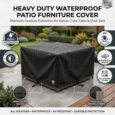 Heavy-Duty Waterproof Garden Patio Furniture Cover for Rattan Table Cube Outdoor
